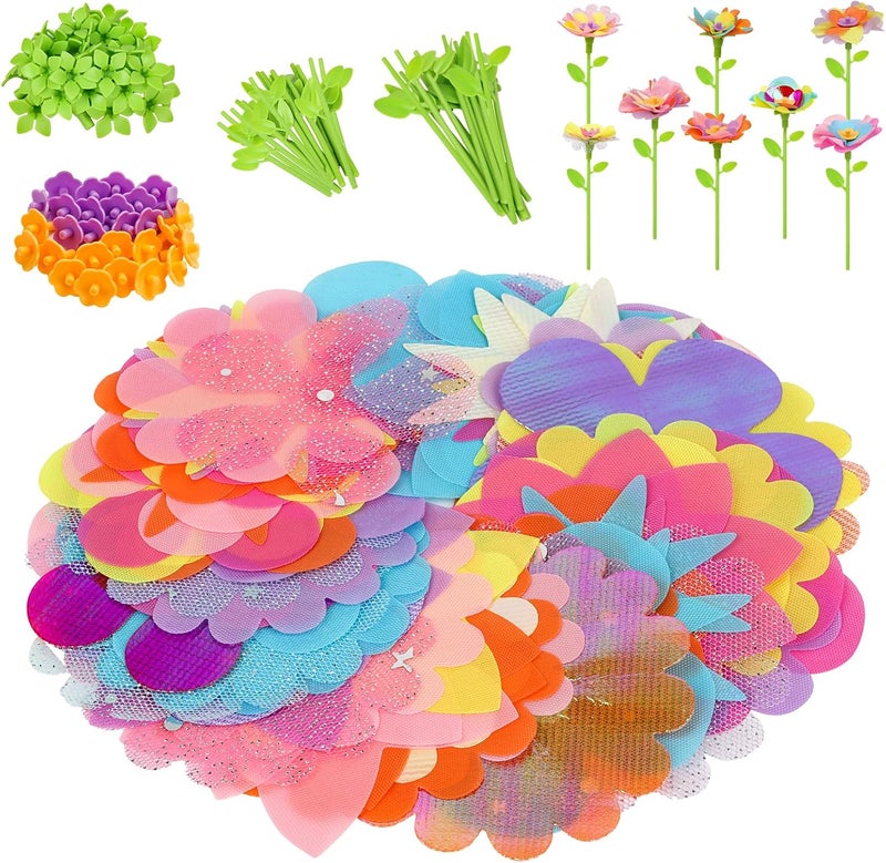 ZuxZuce Fabric Flower Bouquet Toys Refill Pack – DIY Arts & Crafts Toy Accessories (Main Kit Not Included) - Image 1